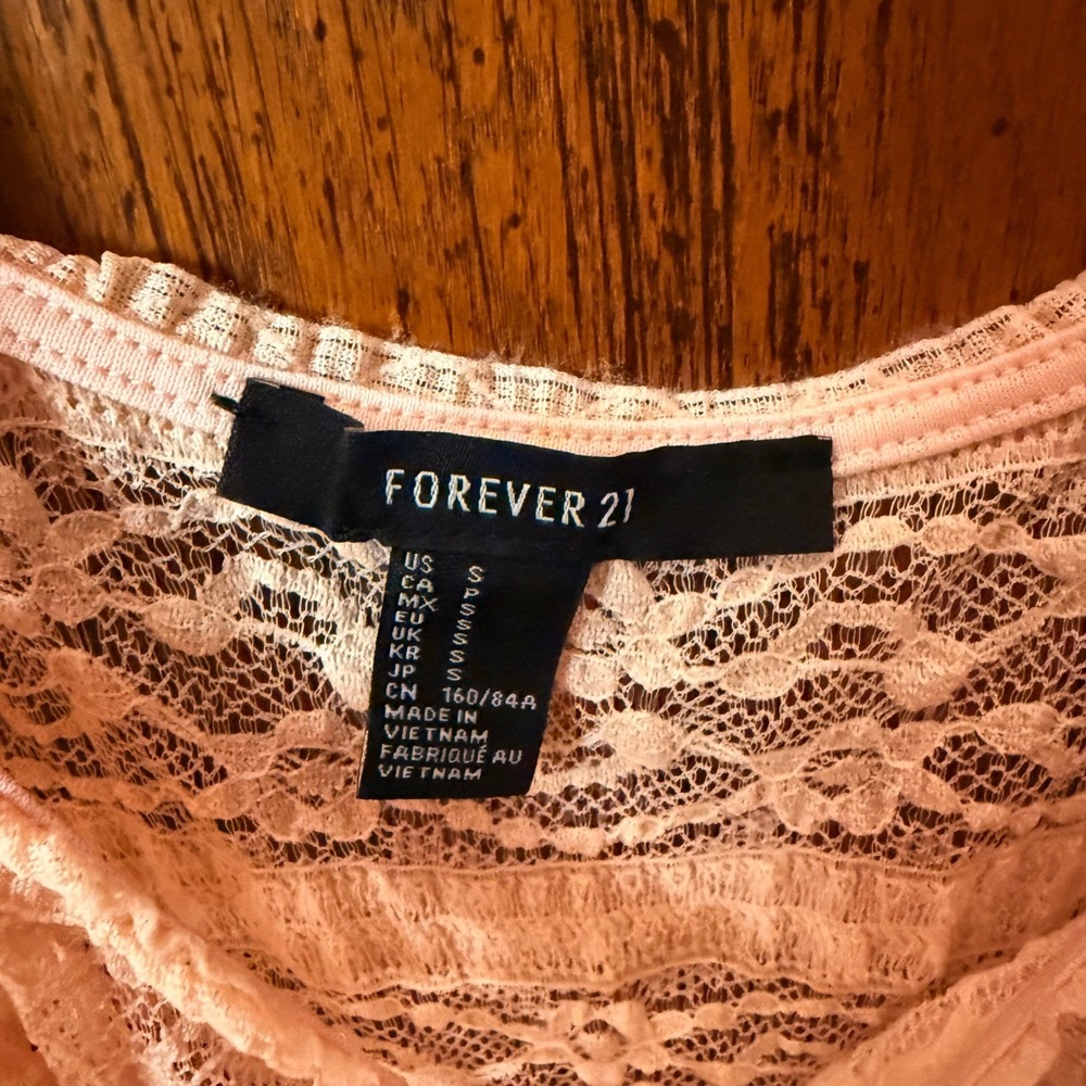 Pink Coquette Fairycore Lace Tank Top Forever 21 Women S Ruffle Romantic Y2K - Picture 6 of 7
